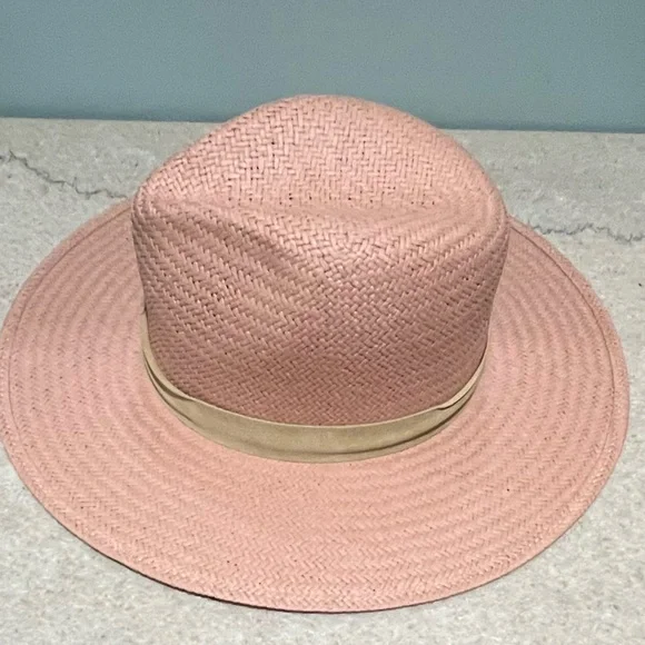 Lovely Bird - SAN SEBASTIAN STRAW FEDORA QUARTZ PINK - Sz. M - Picture 5 of 7